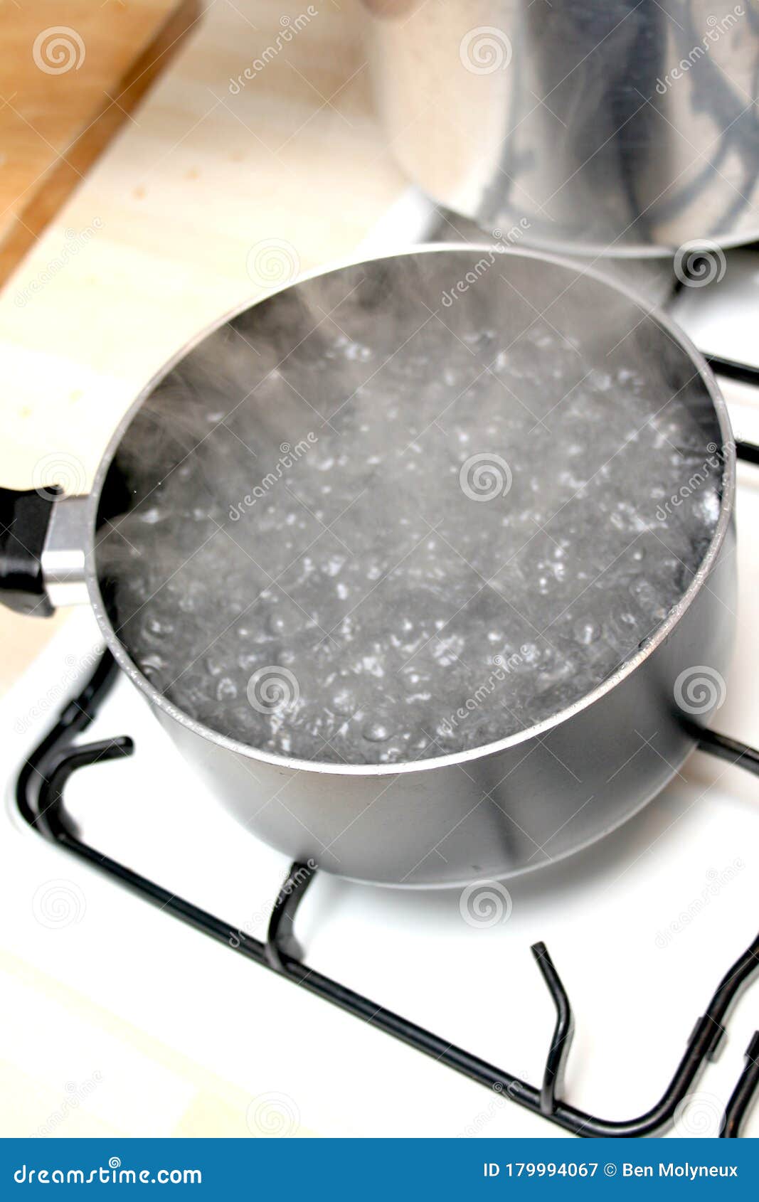 A Pan of Boiling Water on a Hob Stock Image Image of firepower