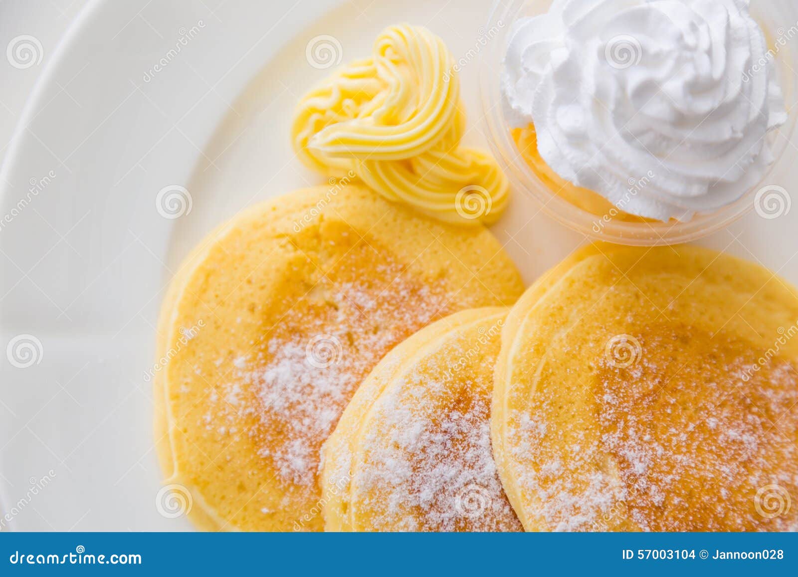 Pan cake with ice cream stock photo. Image of food, cake 57003104