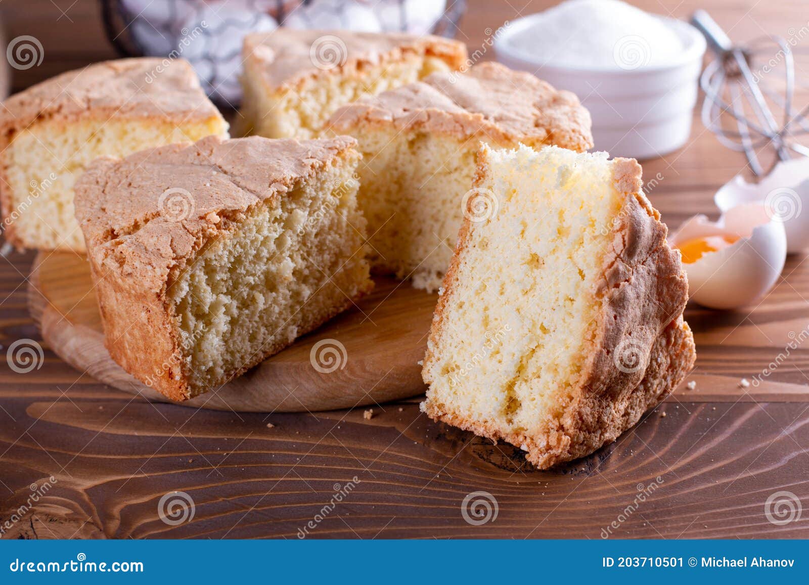Pan Di Spagna Italian Sponge Cake Stock Image Image of sponge