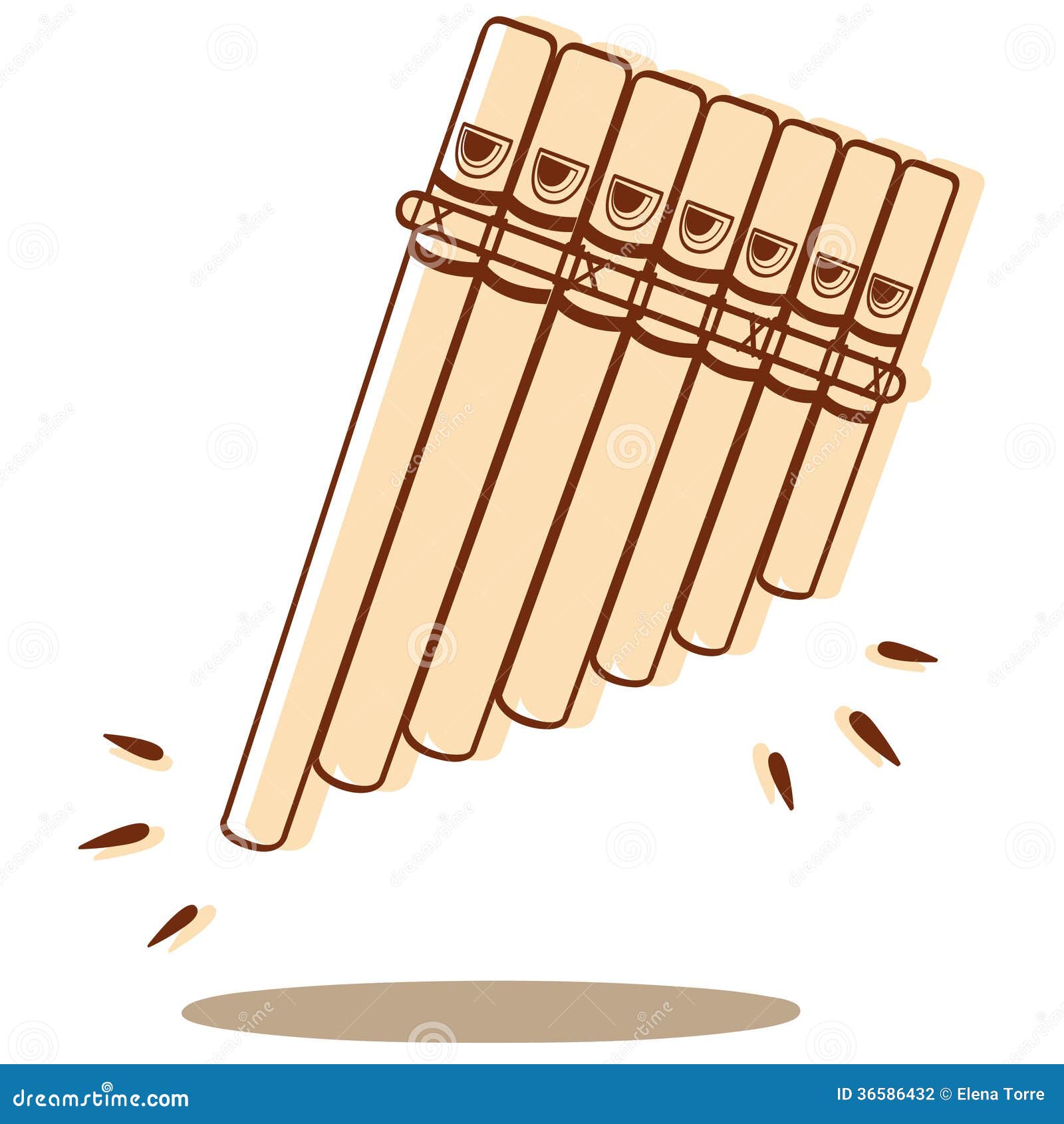 Pan Flute vector stock vector. Illustration of musical - 36586432