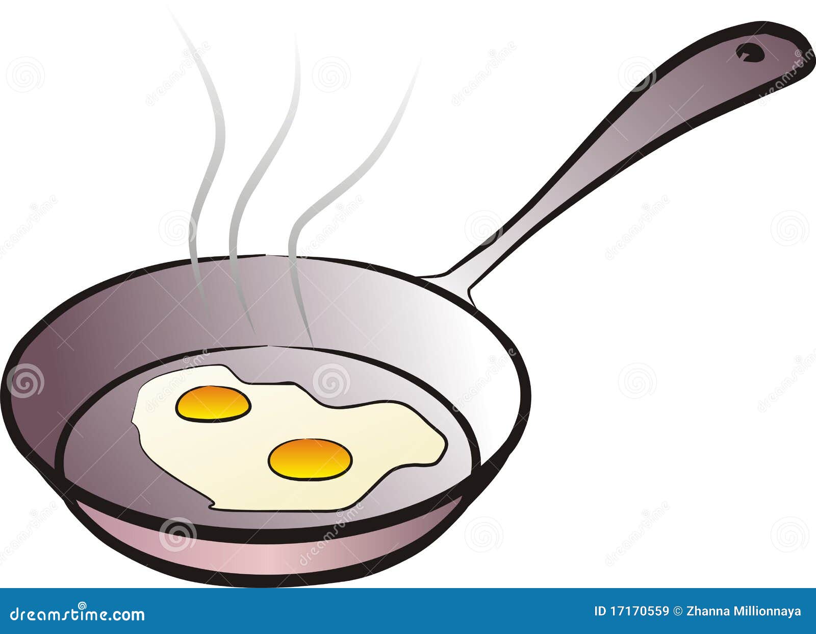 Pan and fried eggs stock vector. Illustration of meal 17170559