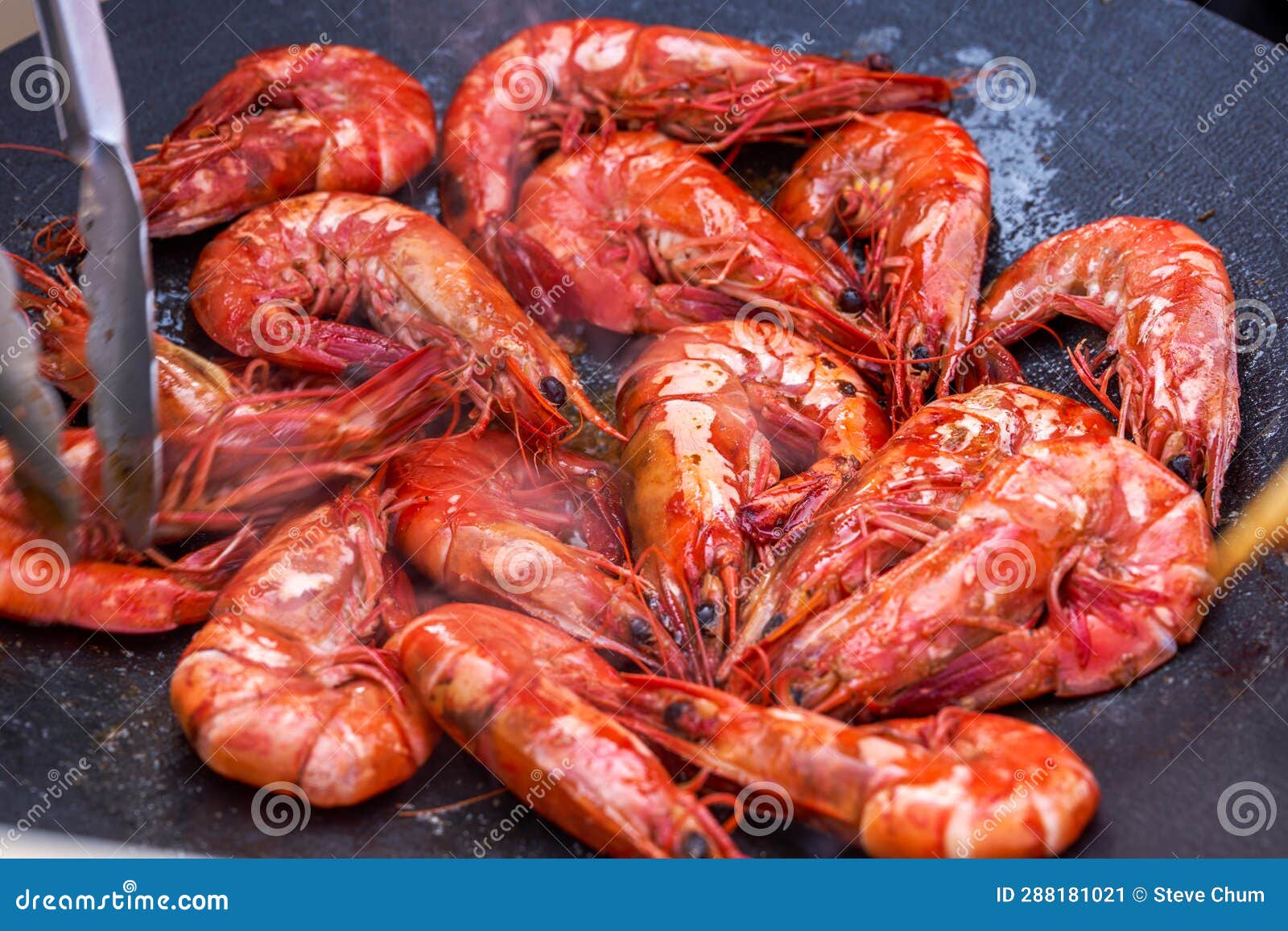 Panfried Shrimp at a Picnic Camp Stock Image Image of fried, picnic