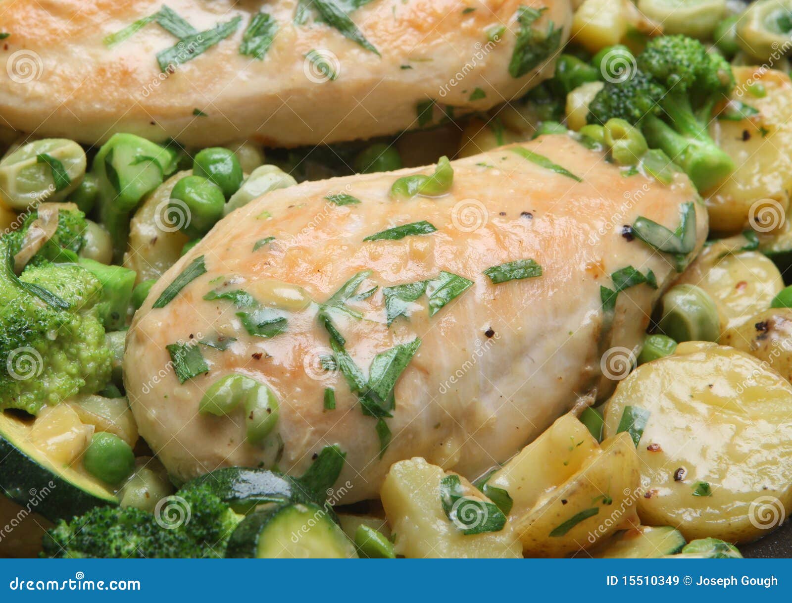 PanFried Tarragon Chicken stock image. Image of leaves 15510349