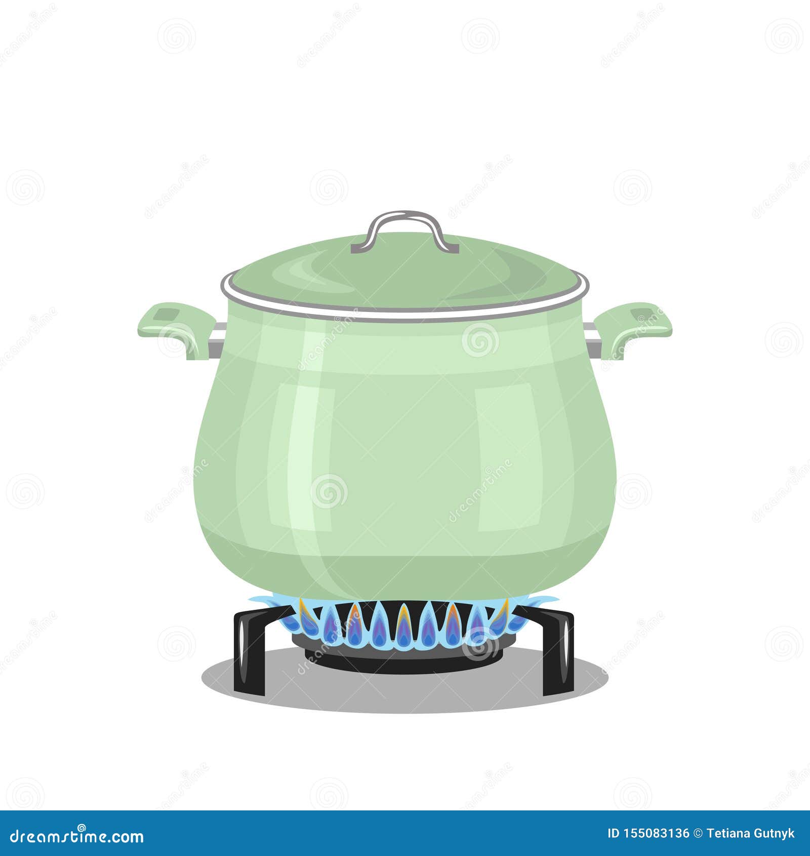 Pan on Gas Stove. Vector Illustration of Pots on Kitchen Stove Stock Vector - Illustration of chef, design: 155083136 Pan on Gas Stove. Vector Illustration of Pots on Kitchen Stove Stock Vector - Illustration of chef, design: 155083136