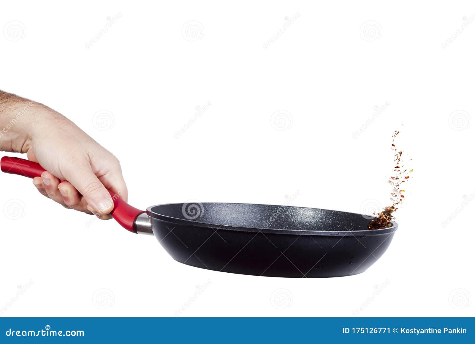 Pan in hand stock image. Image of kitchenware, equipment 175126771