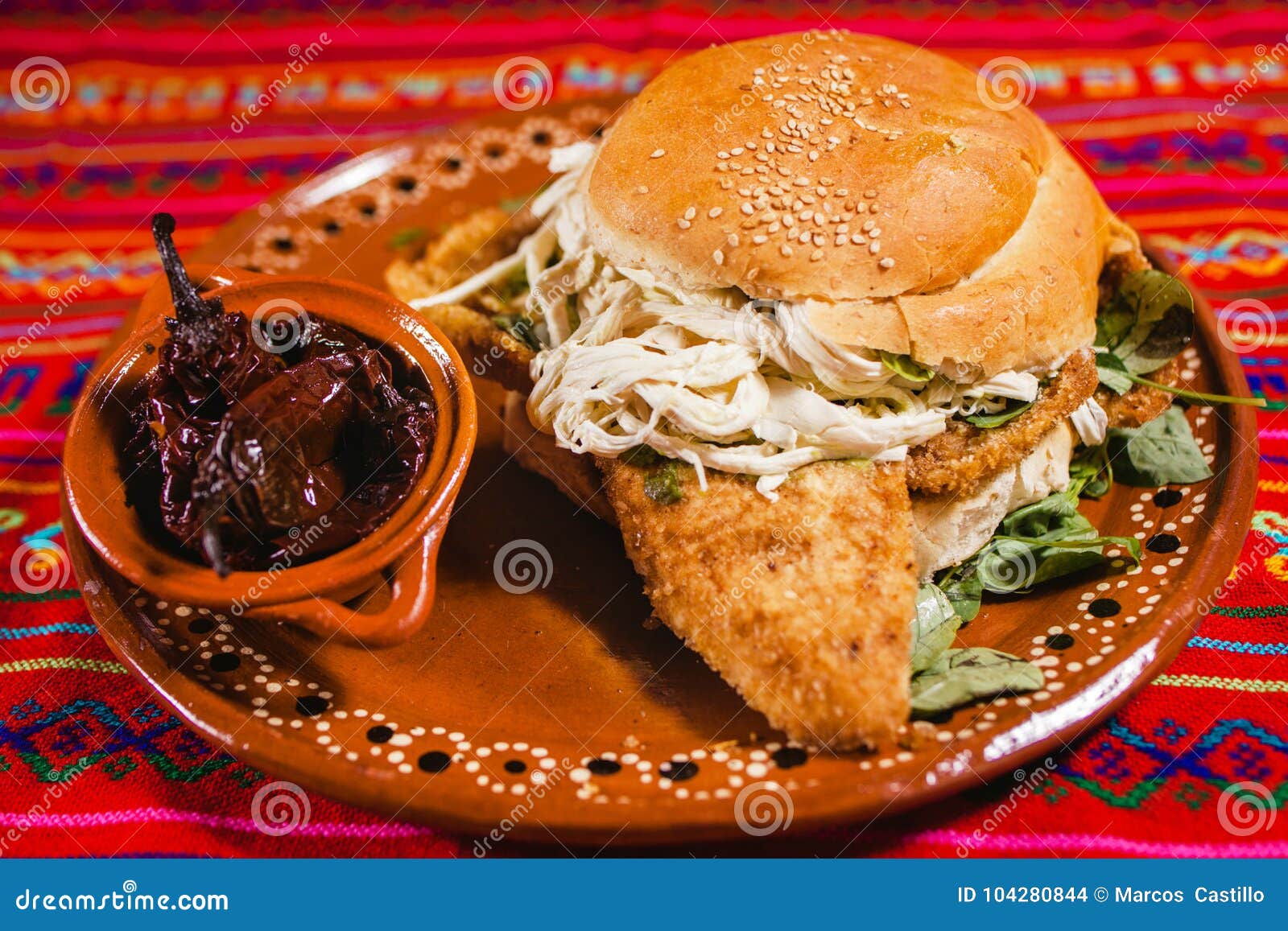Pan Mexicano De México Del Poblana Del Cemita De La Comida Foto de
