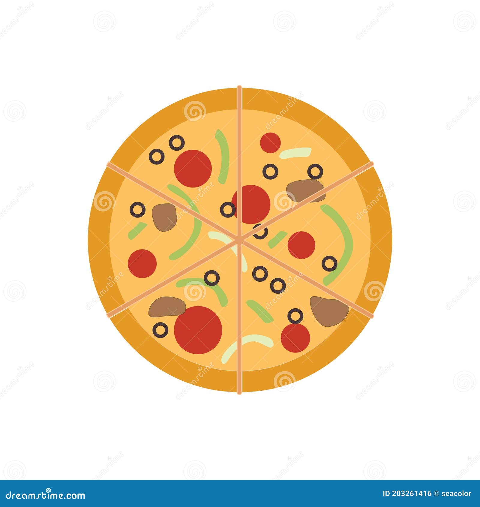 Pizza Crust Pixel Art. Leftover Pizza 8bit Fast Food Vector