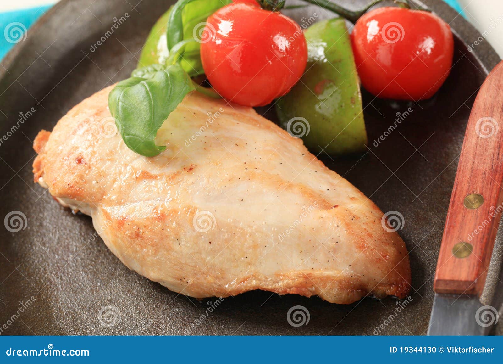 Pan roasted chicken breast stock photo. Image of cast 19344130