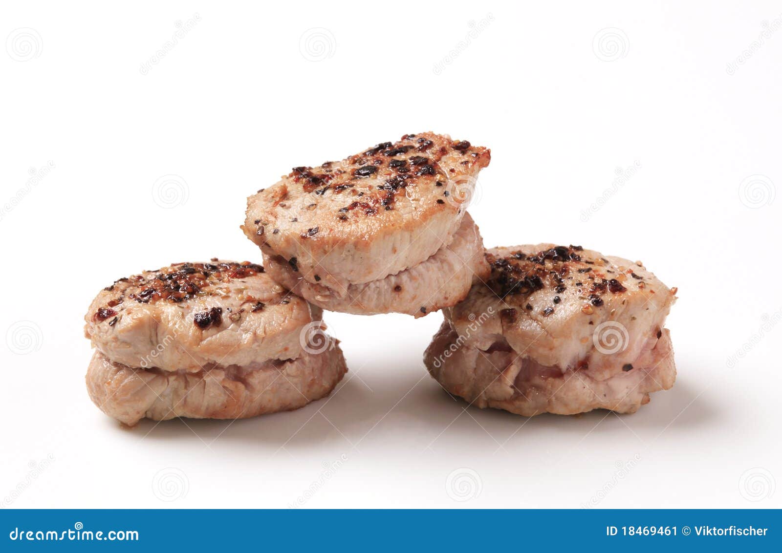 Pan Roasted Pork Tenderloin Medallions Stock Image - Image of cooked