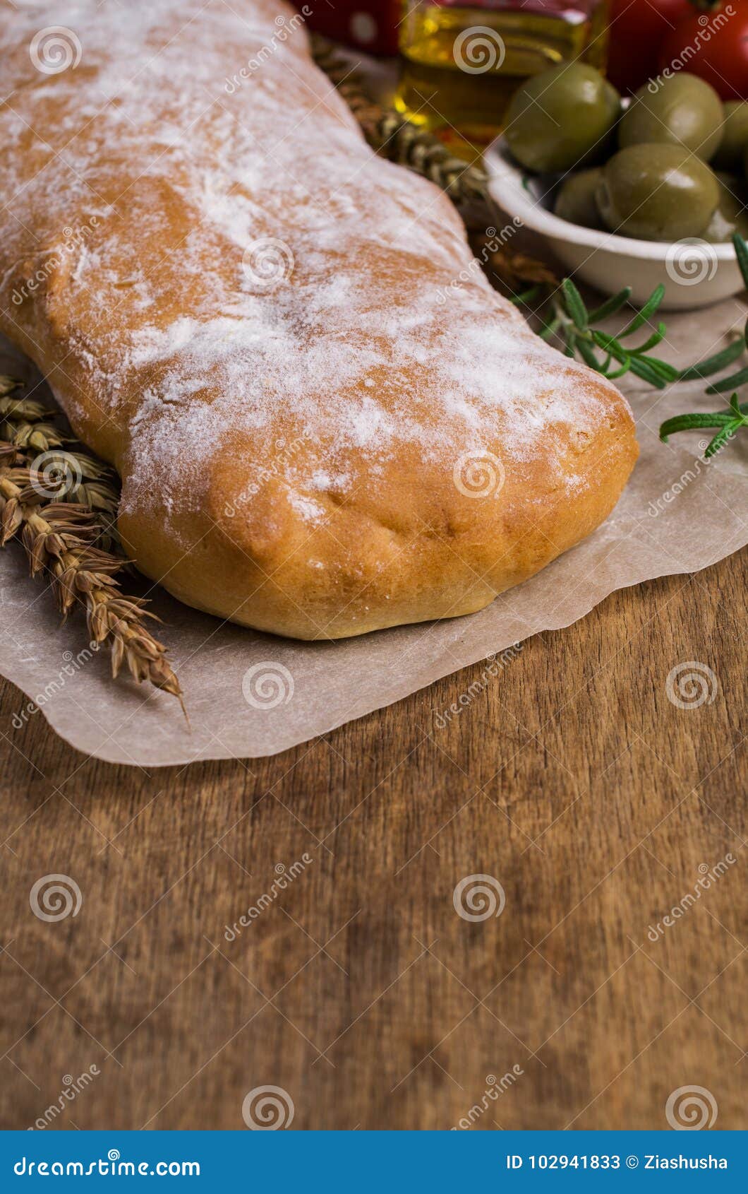 Pan Tradicional Del Ciabatta Imagen de archivo Imagen de revuelto