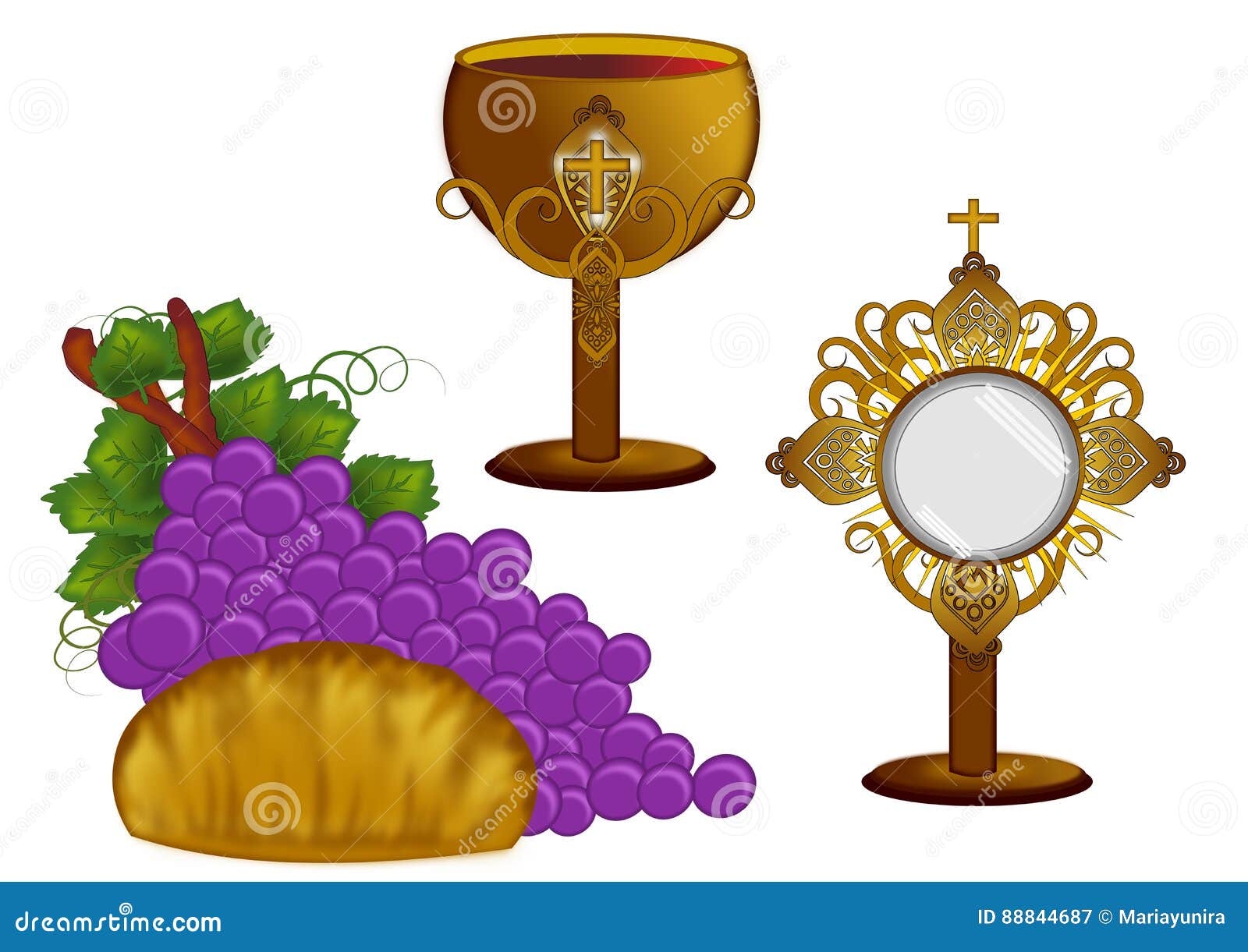 Pan y vino stock de ilustración. Ilustración de ceremonial 88844687