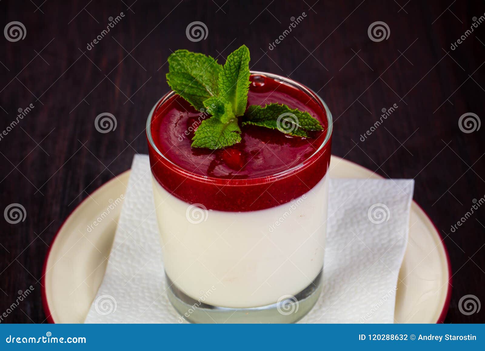 Panacotta Dessert Served Mint Stock Photo Image of cotta, christmas