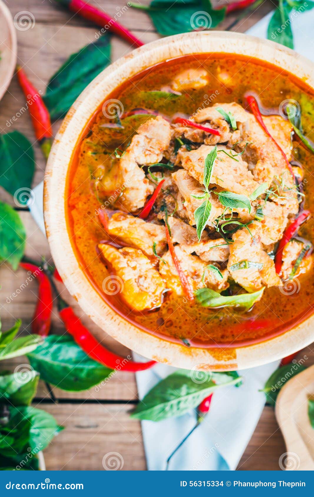Panaeng Curry with Pork is Thai Curry with Coconut Milk. Stock Photo ...