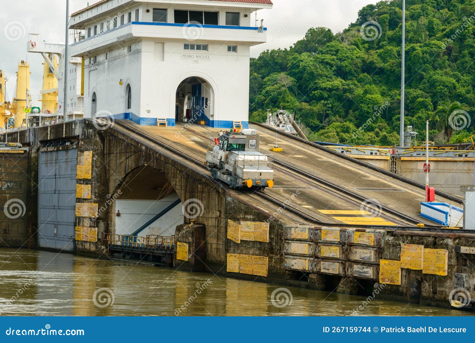 Panama Canal Mule at the Pedro Miguel Locks on the Panama Canal