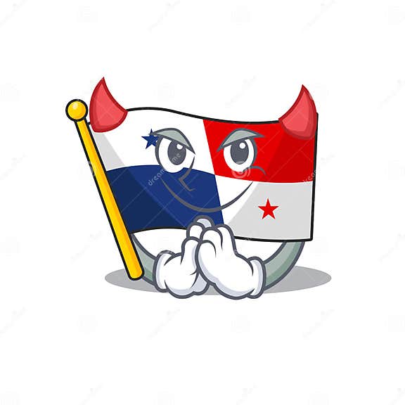 Panama De La Bandera Del Diablo Aislado Con La Caricatura Ilustración