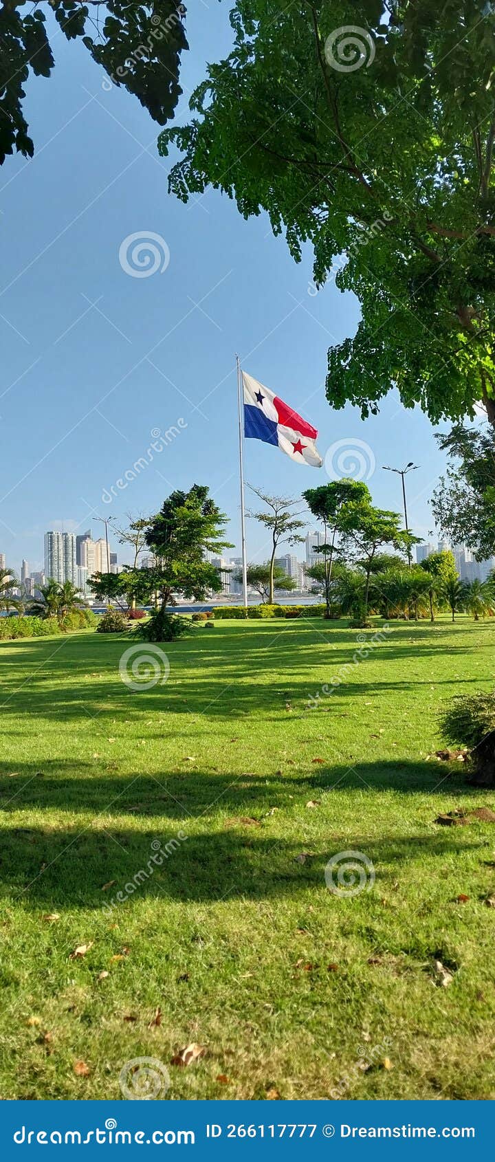 Panama Flag in coastway stock image. Image of estate 266117777