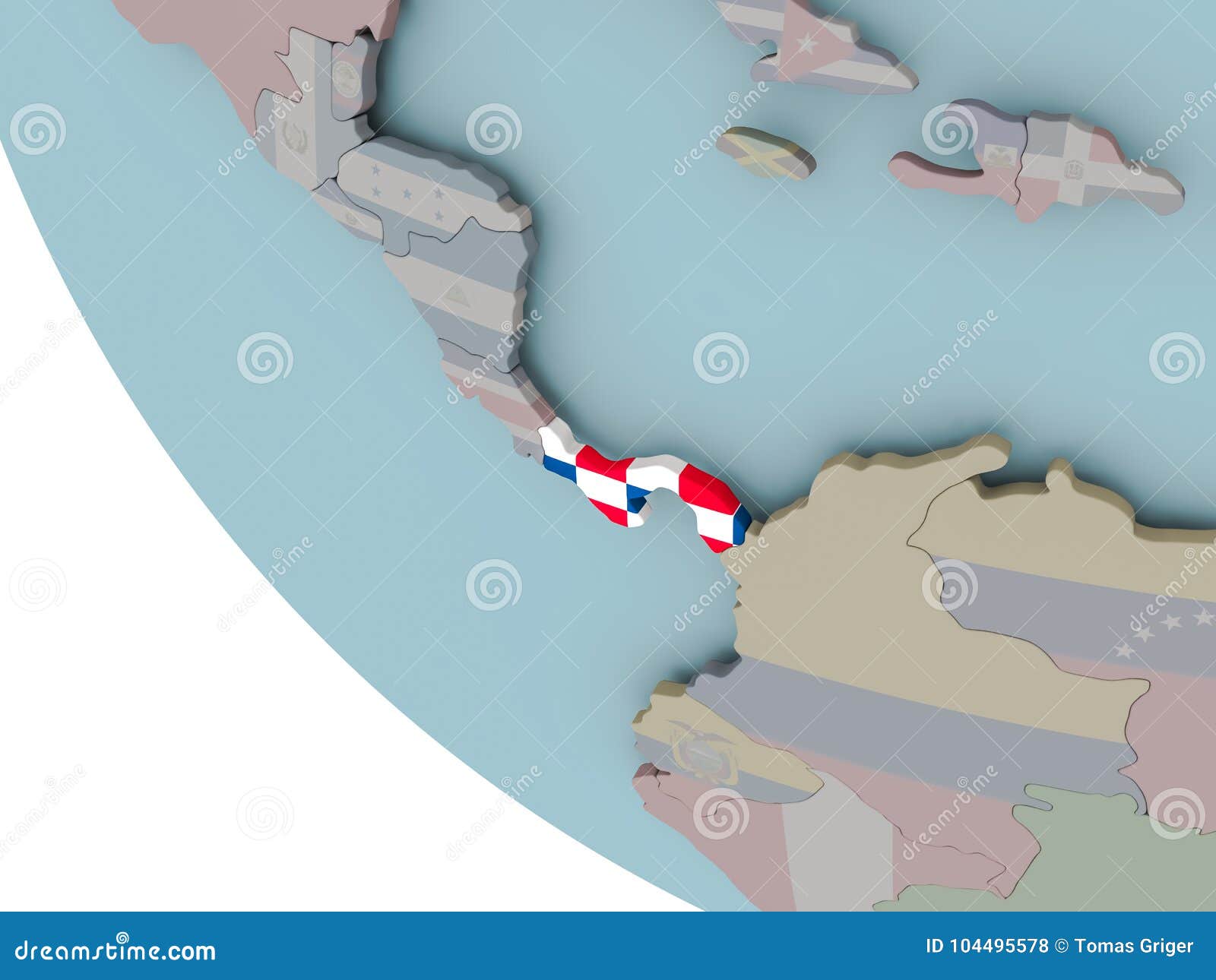 Panama with Flag Illustration Stock Illustration - Illustration of political, national: 104495578