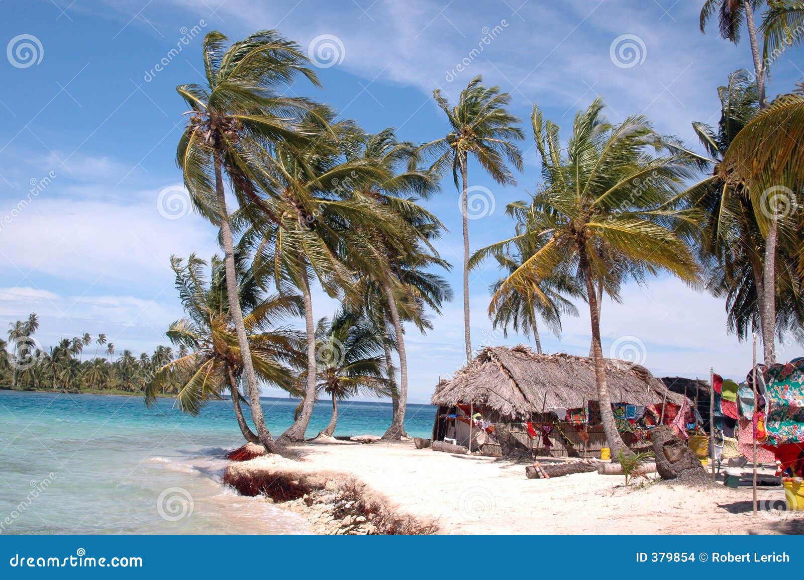 panama kuna indian house on island