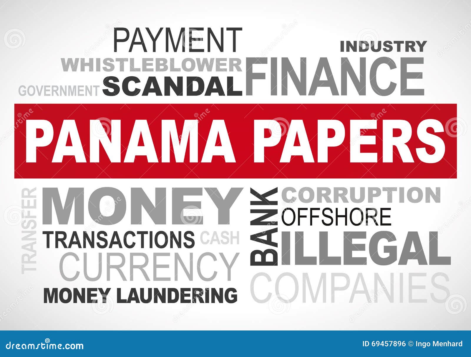 Panama Papers Scandal 2016 Word Cloud Graphic Stock Illustration