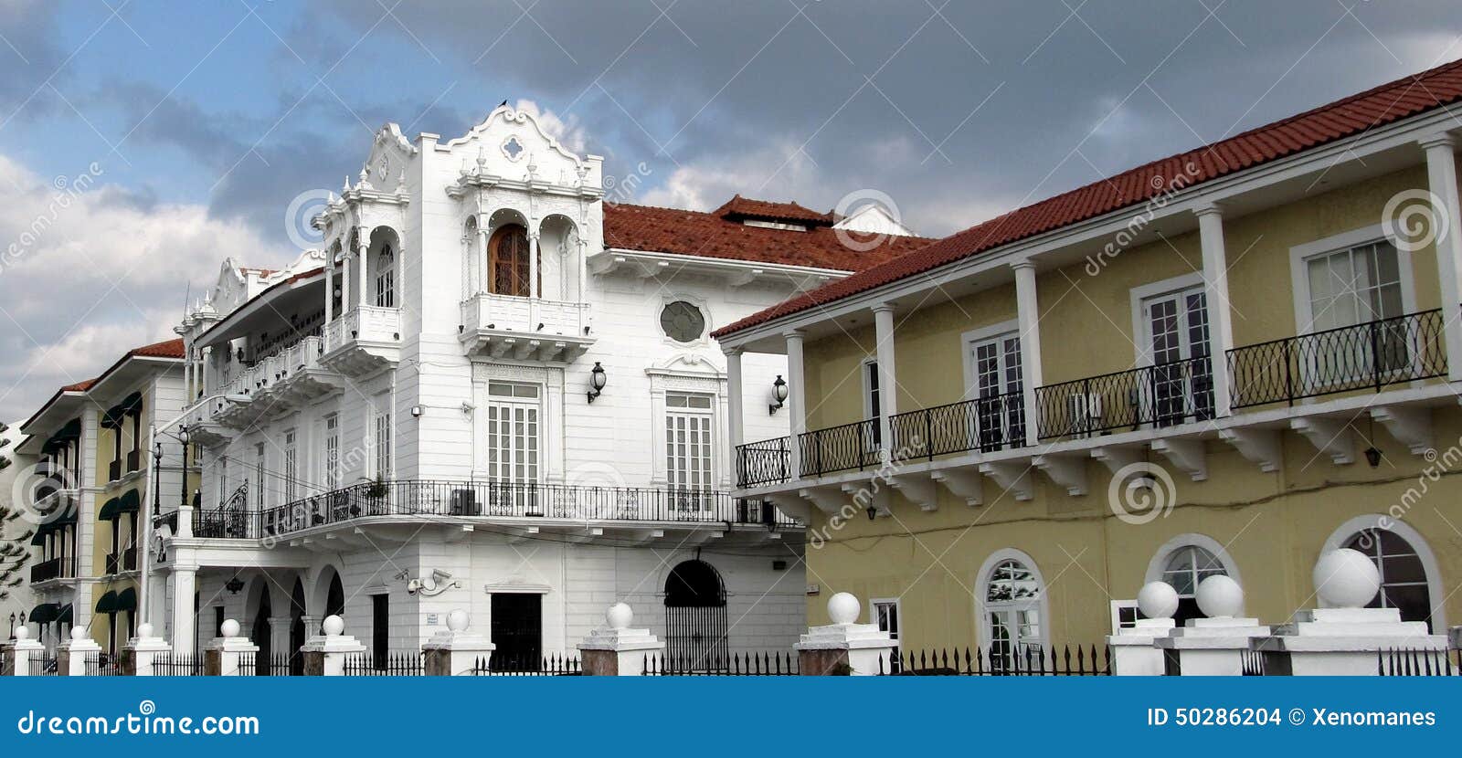 panama's presidential palace, located in casco antiguo - unesco patrimony in old panama city