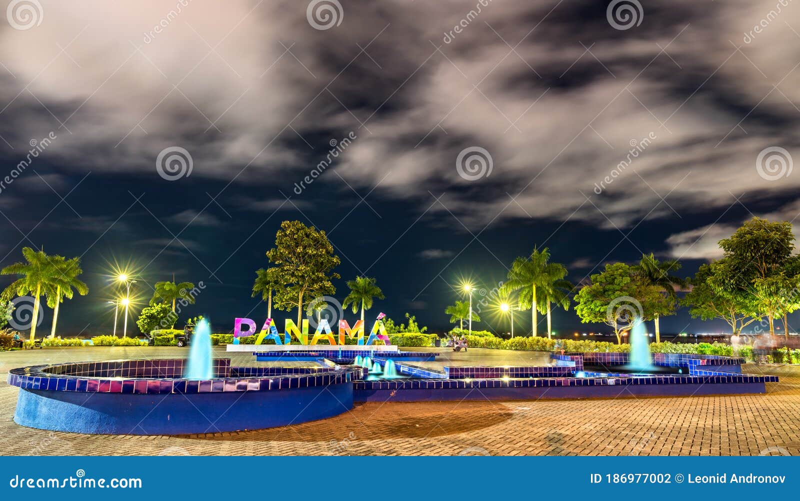 panama sign at amador causeway in panama city