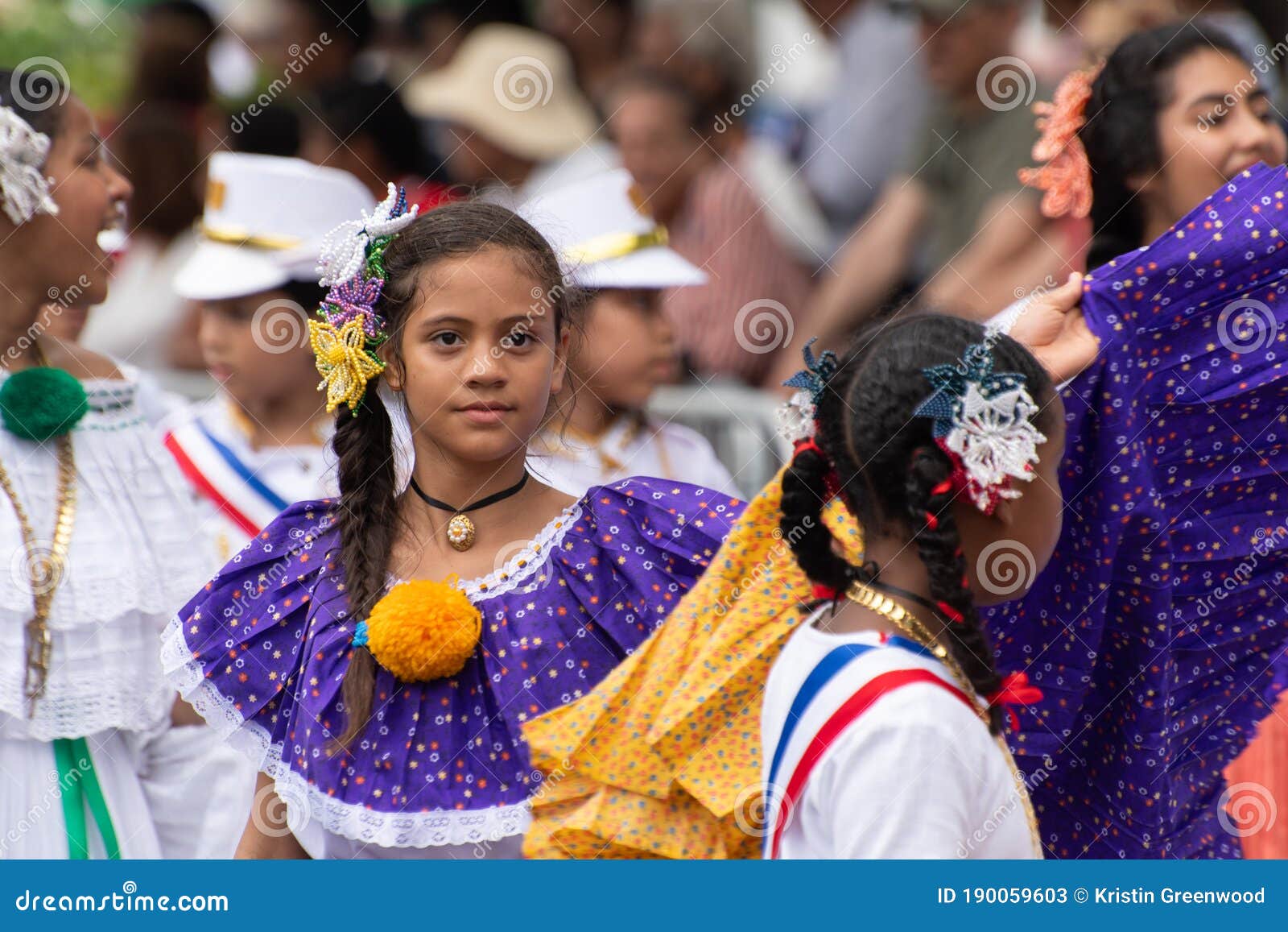 Panamanian Girl in Traditional Dress at Panama Parade Editorial Stock ...