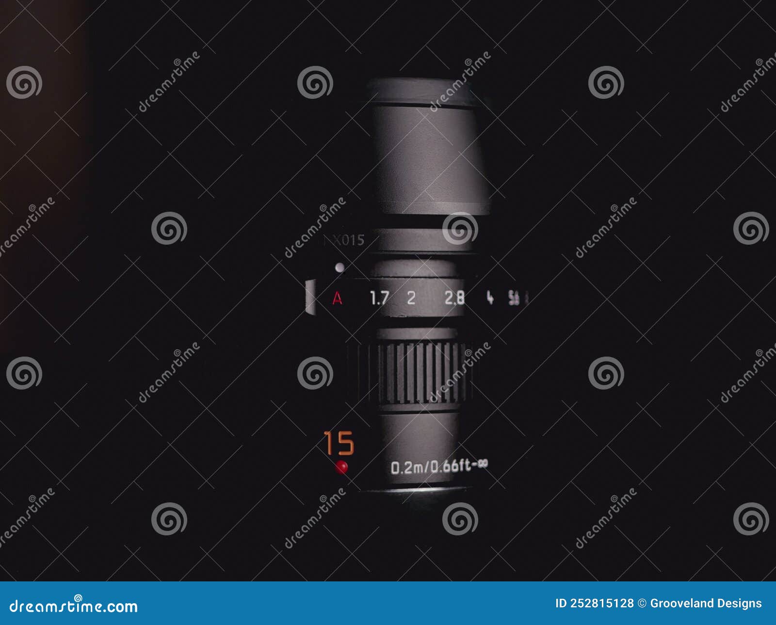 panasonic lumix g leica 15mm lens on black background
