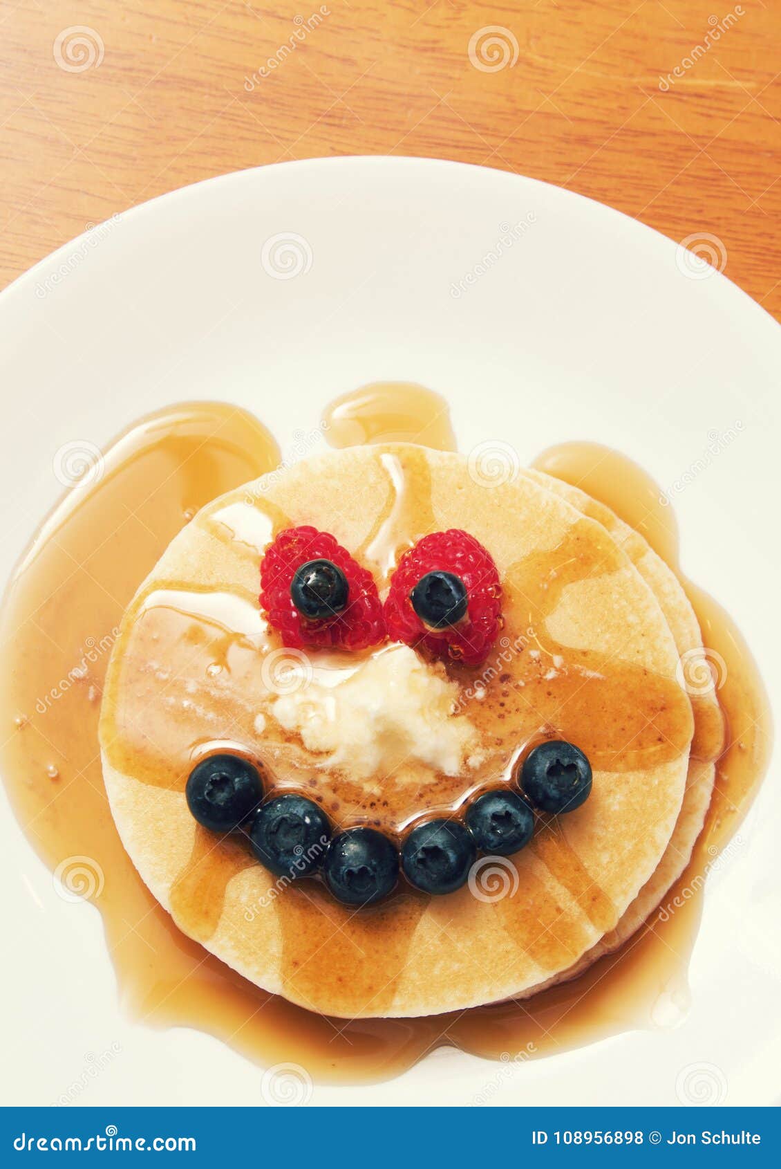 Pancake Breakfast Face stock photo. Image of white, food 108956898
