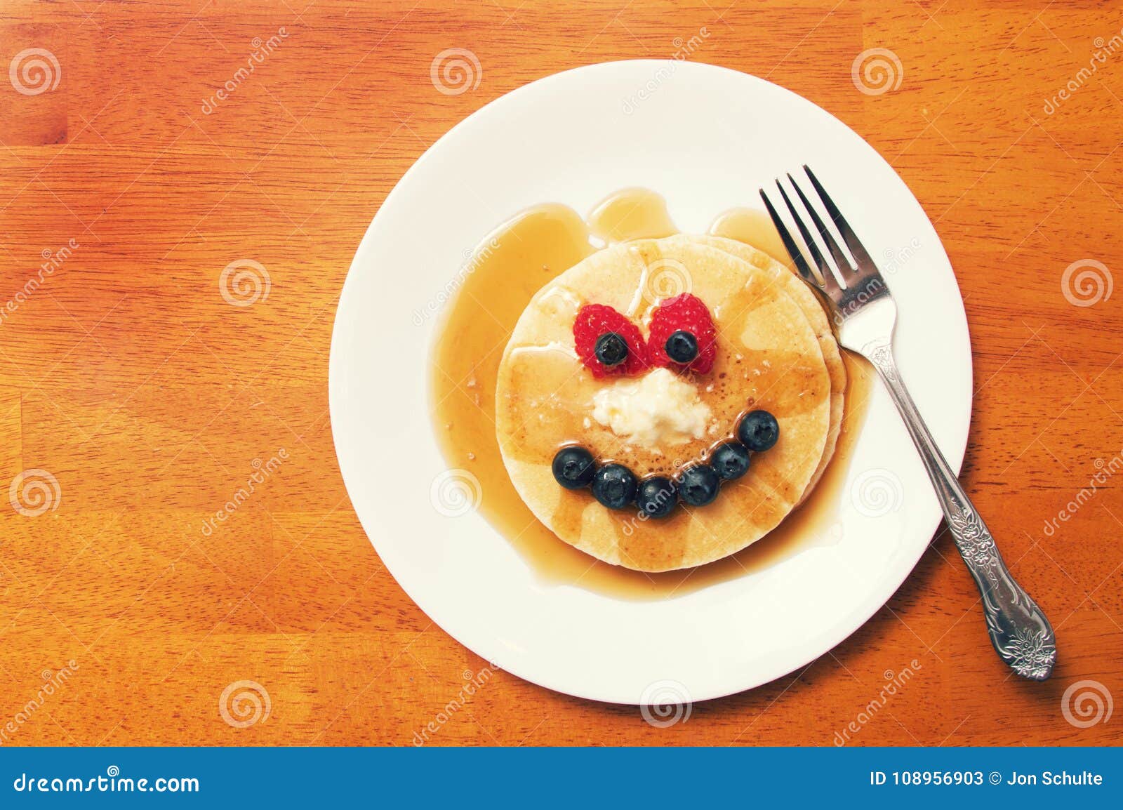 Pancake Breakfast Face stock image. Image of funny, snack 108956903