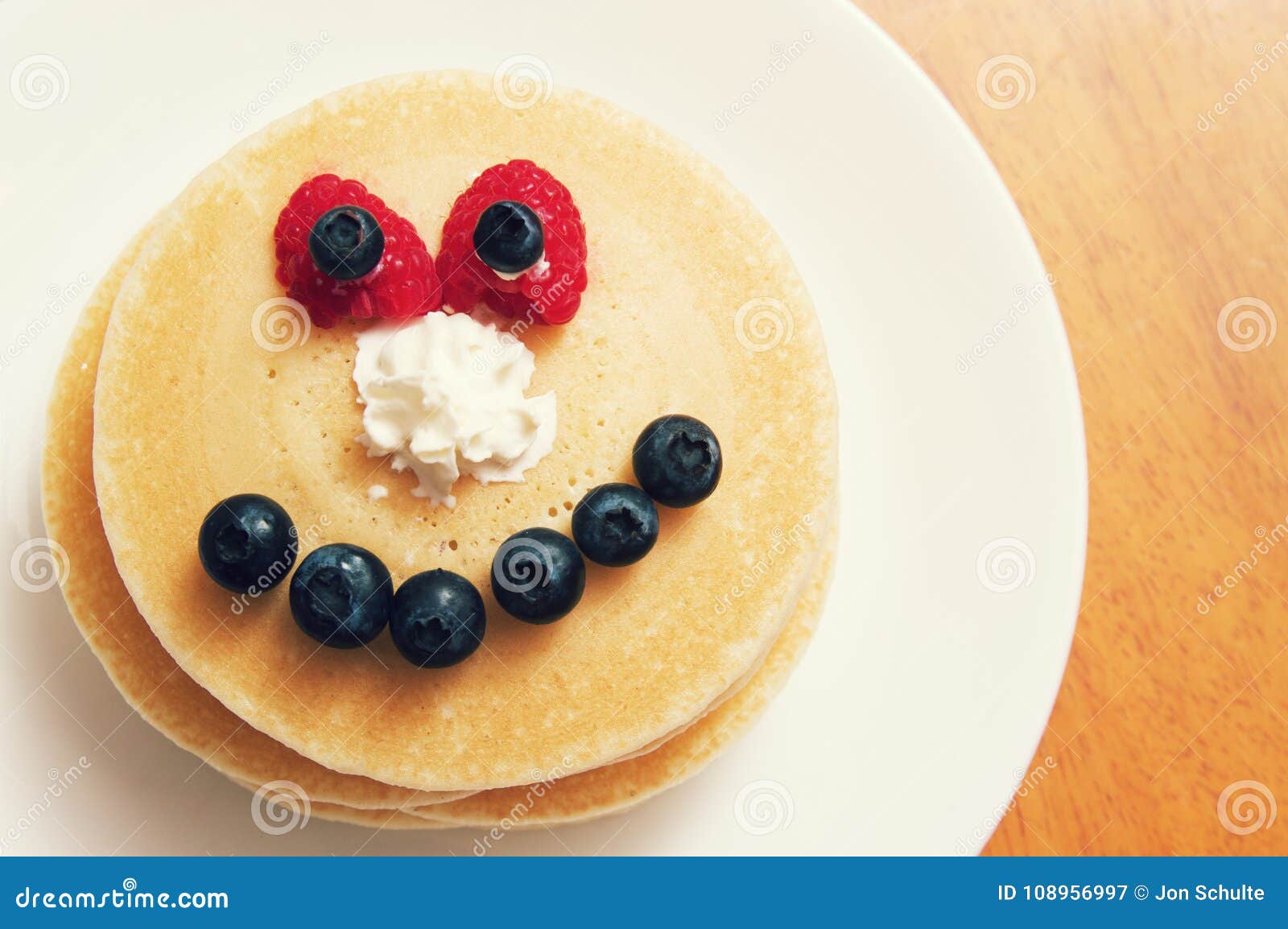 Pancake Breakfast Face stock image. Image of white, snack 108956997