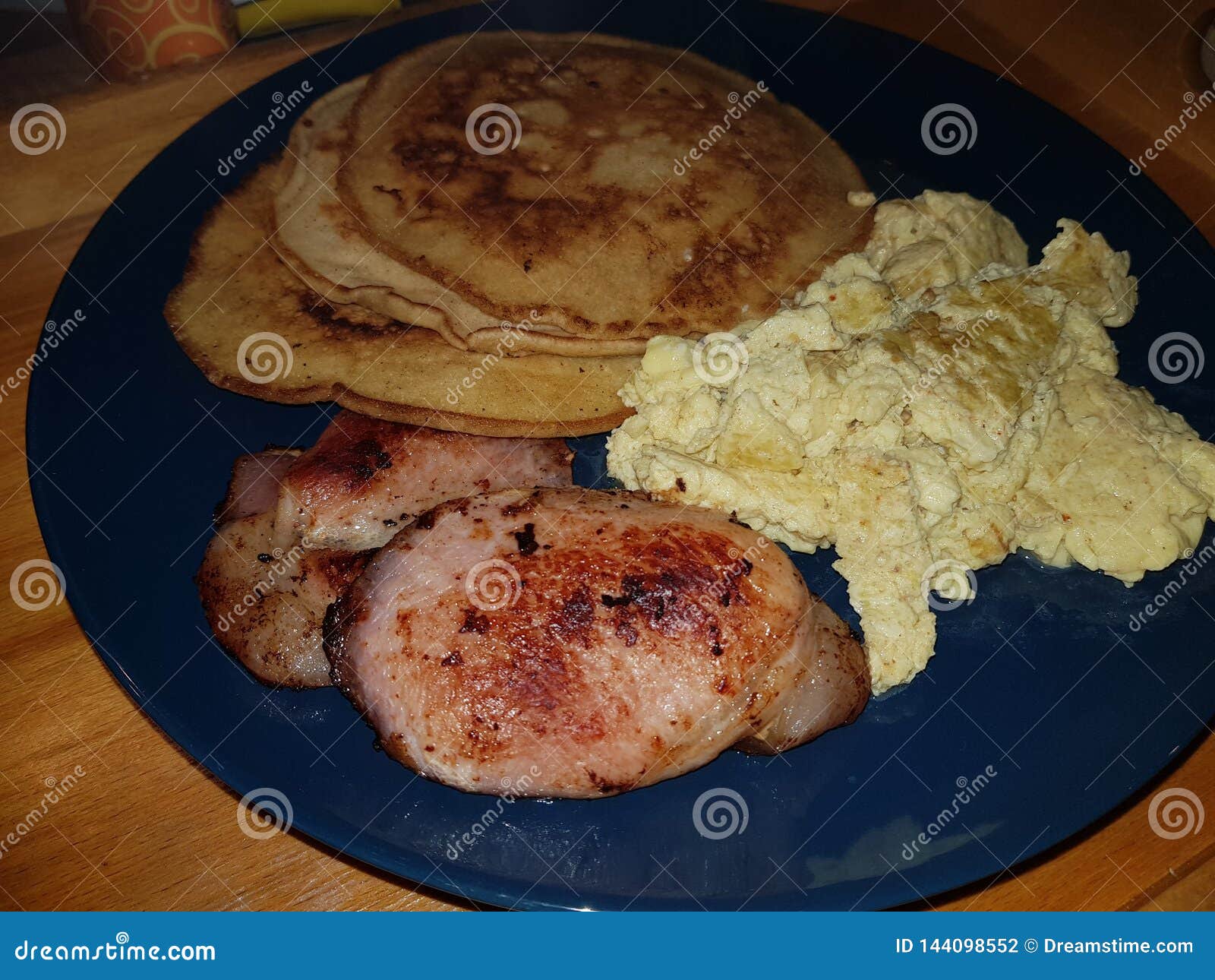 Pancake Breakfast With Scrambled Eggs And Bacon Stock Photo Image Of Scrambled Eggs Pancake Breakfast With Scrambled Eggs And Bacon Stock Photo Image Of Scrambled Eggs