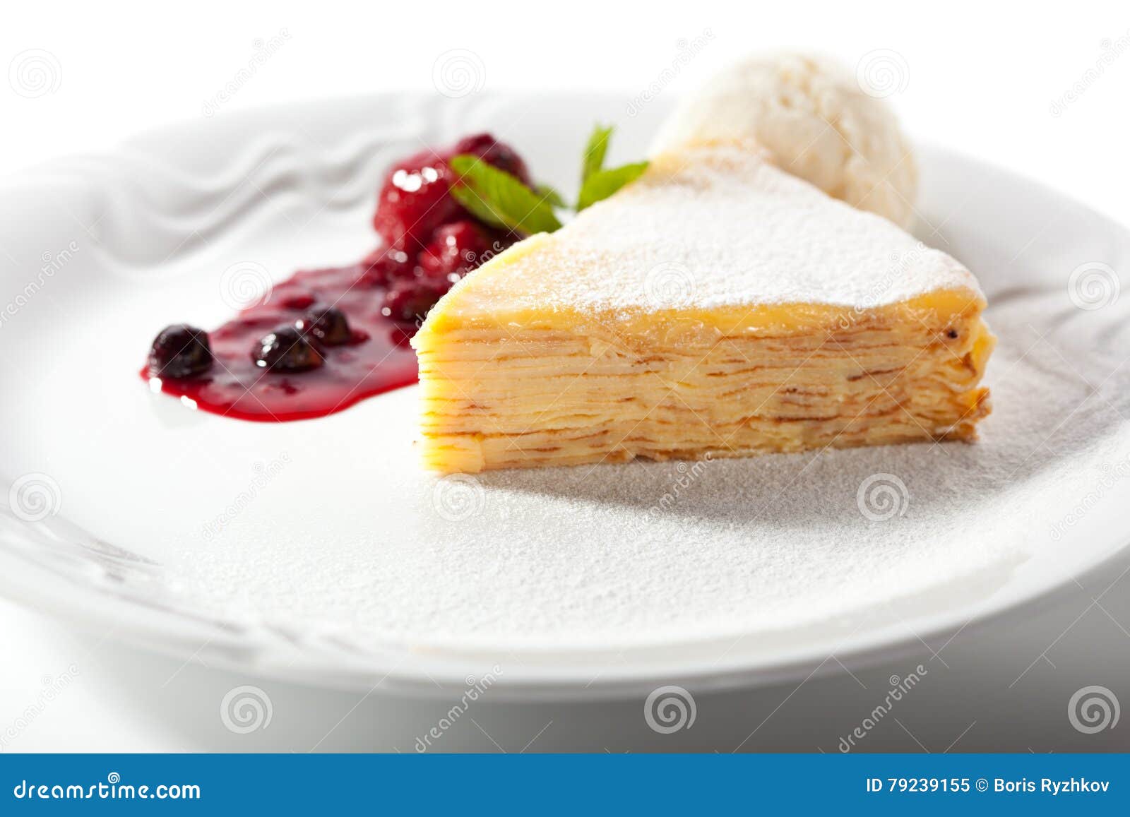 Pancake Cake with Ice Cream Stock Image Image of berry, icecream