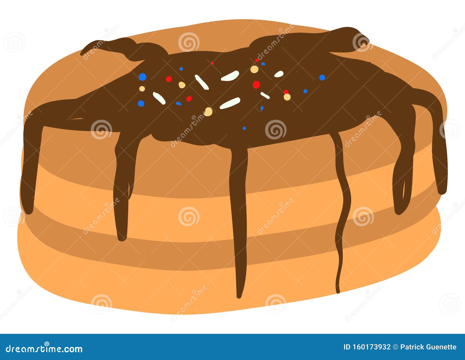 Pancake with Chocolate, Illustration, Vector Stock Vector
