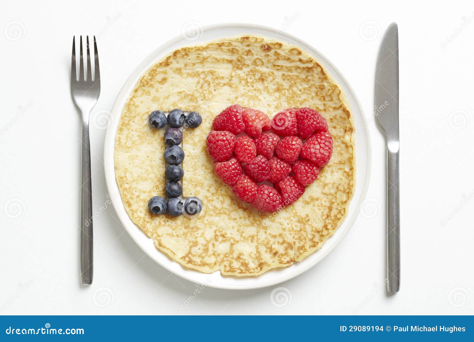 Pancake With Love Heart Shape Stock Photo - Image: 29089194
