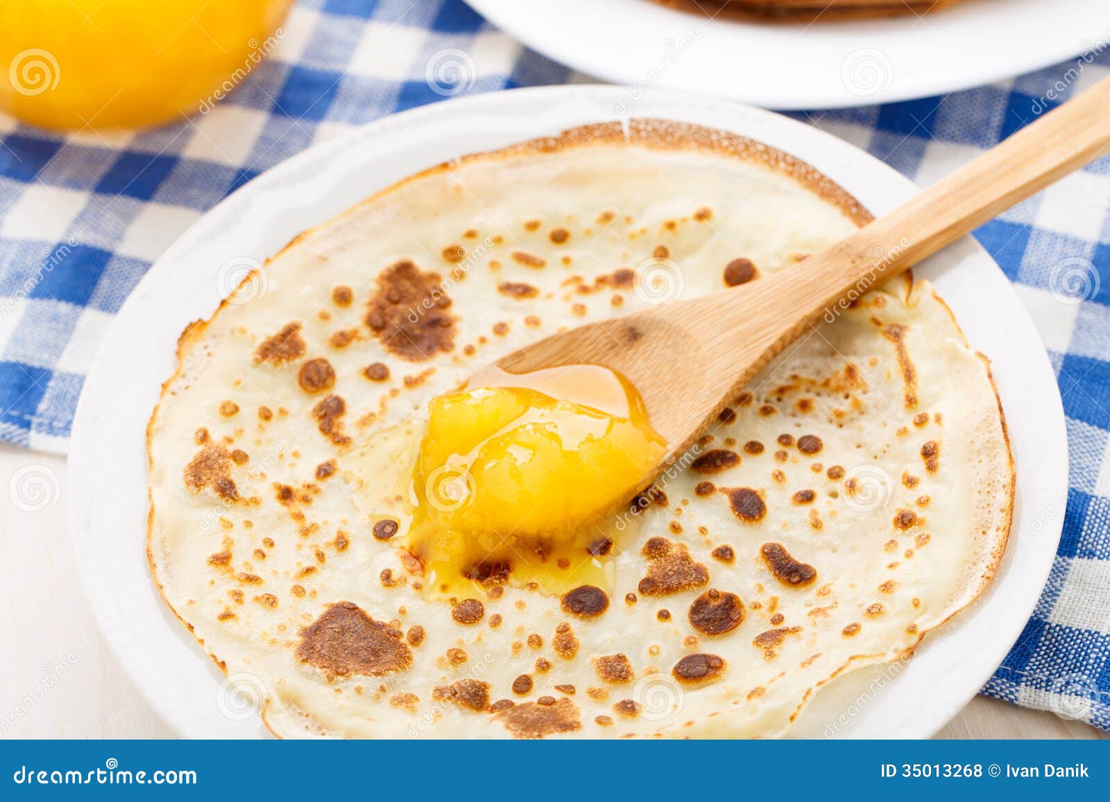 Pancake on a plate stock photo. Image of dish, food, gourmet 35013268