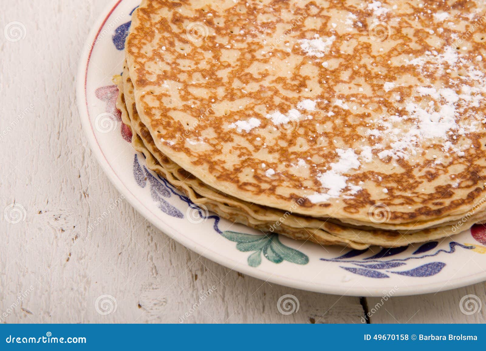 Pancake with Powdered Sugar Stock Photo Image of baked, meal 49670158