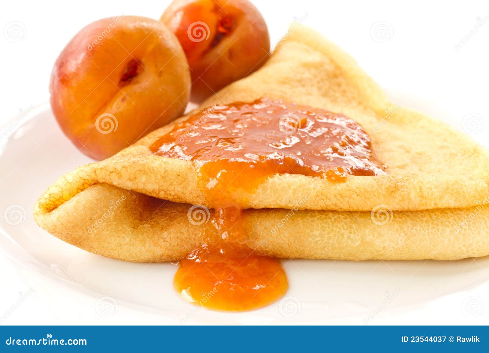 Pancakes with apricot jam stock image. Image of honey 23544037