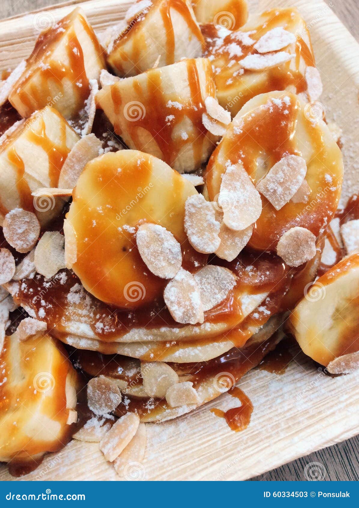 Pancakes with Banana and Syrup Stock Image Image of gourmet, crepe