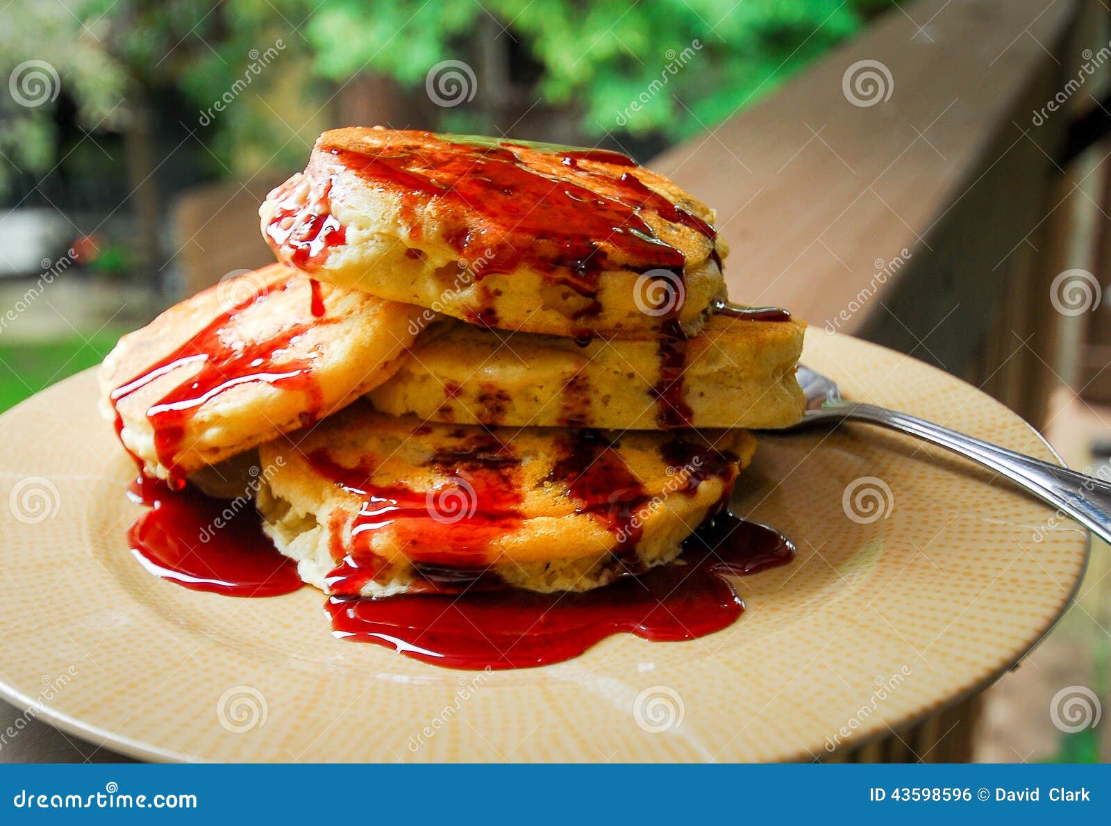Pancakes with Bing Cherry Syrup Stock Photo Image of breakfast, bing