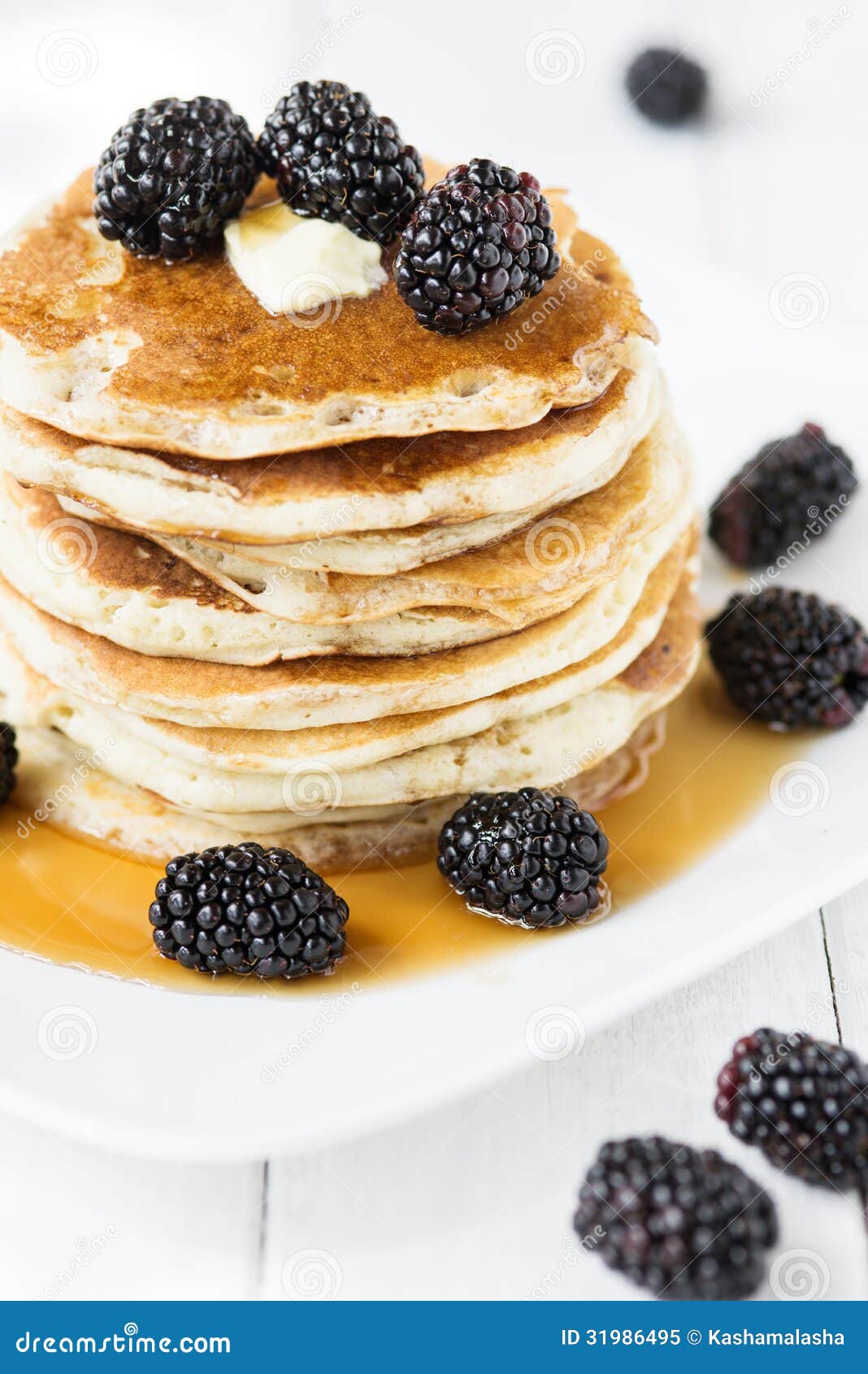 Pancakes with Blackberry and Maple Syrup Stock Image Image of closeup, maple 31986495