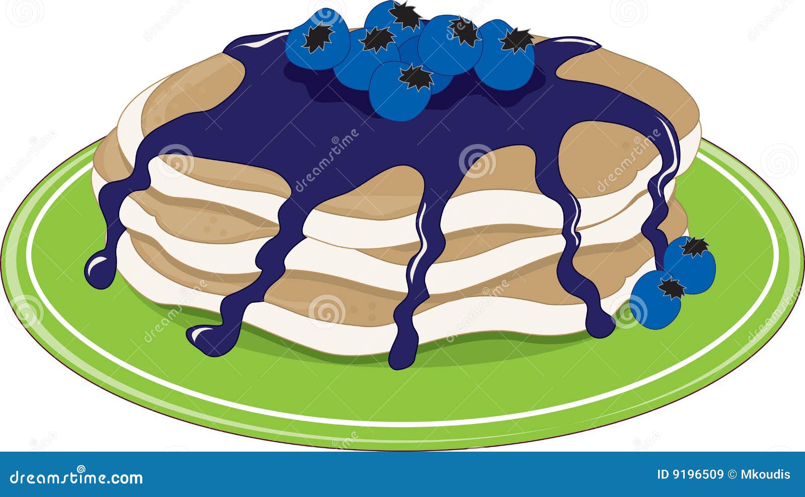 Pancakes Blueberry stock vector. Illustration of healthy 9196509