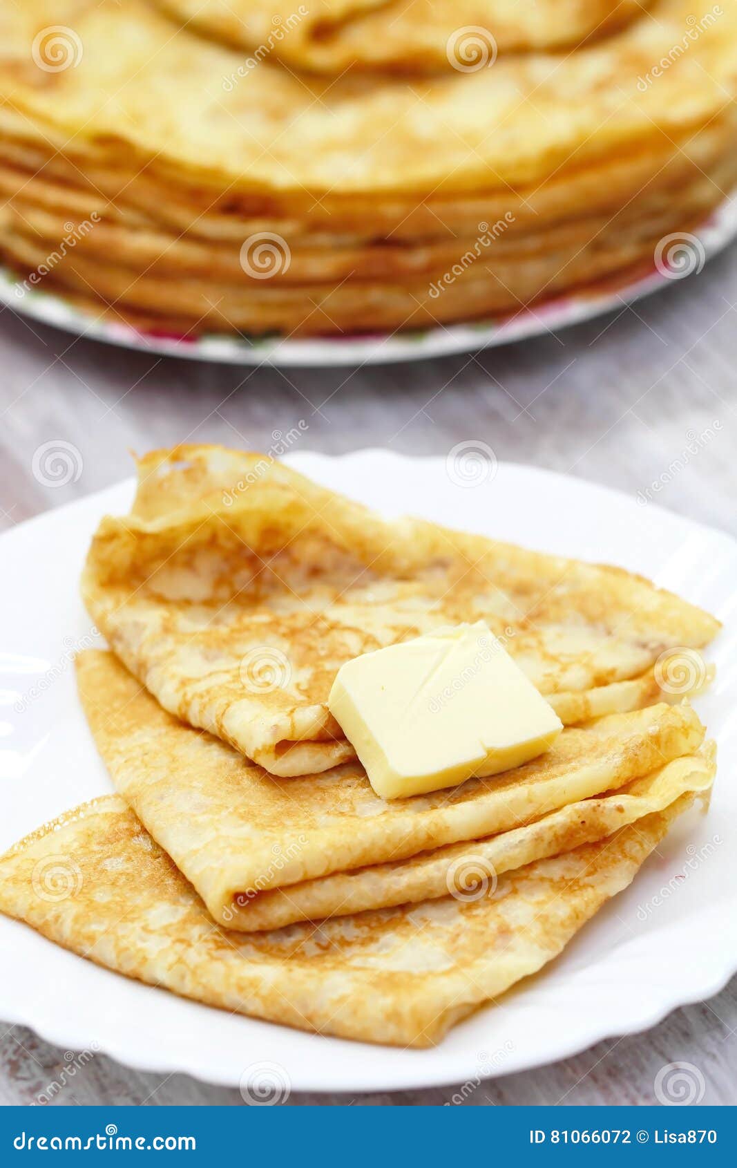 Pancakes with butter stock photo. Image of margarine 81066072
