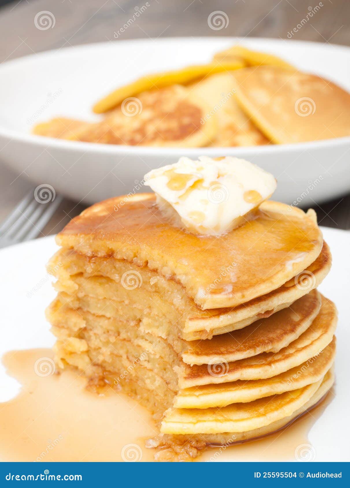 Pancakes with Butter and Maple Syrup Stock Photo Image of cooking