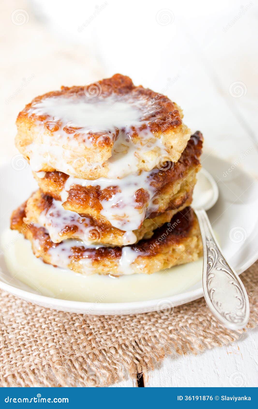 Pancakes with Condensed Milk Stock Photo Image of nutrition