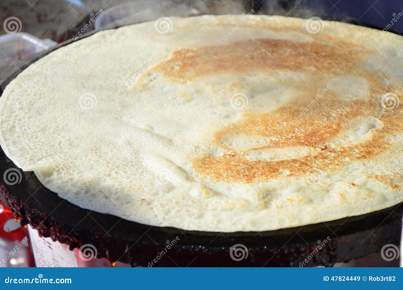 Pancakes Cooking in a Griddle Stock Image Image of cuisine, crepe