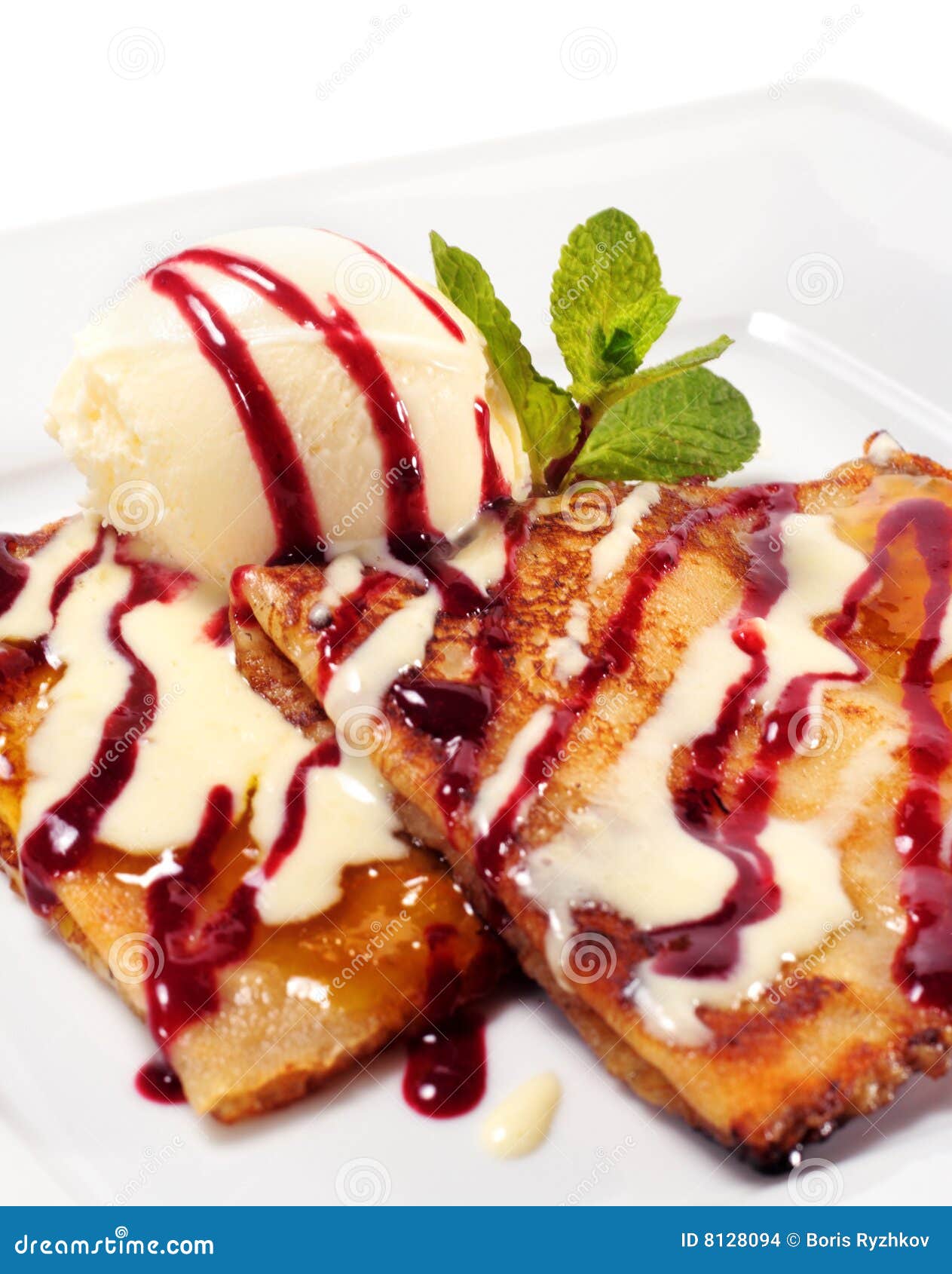 Pancakes and Ice Cream stock photo. Image of fresh, plate 8128094