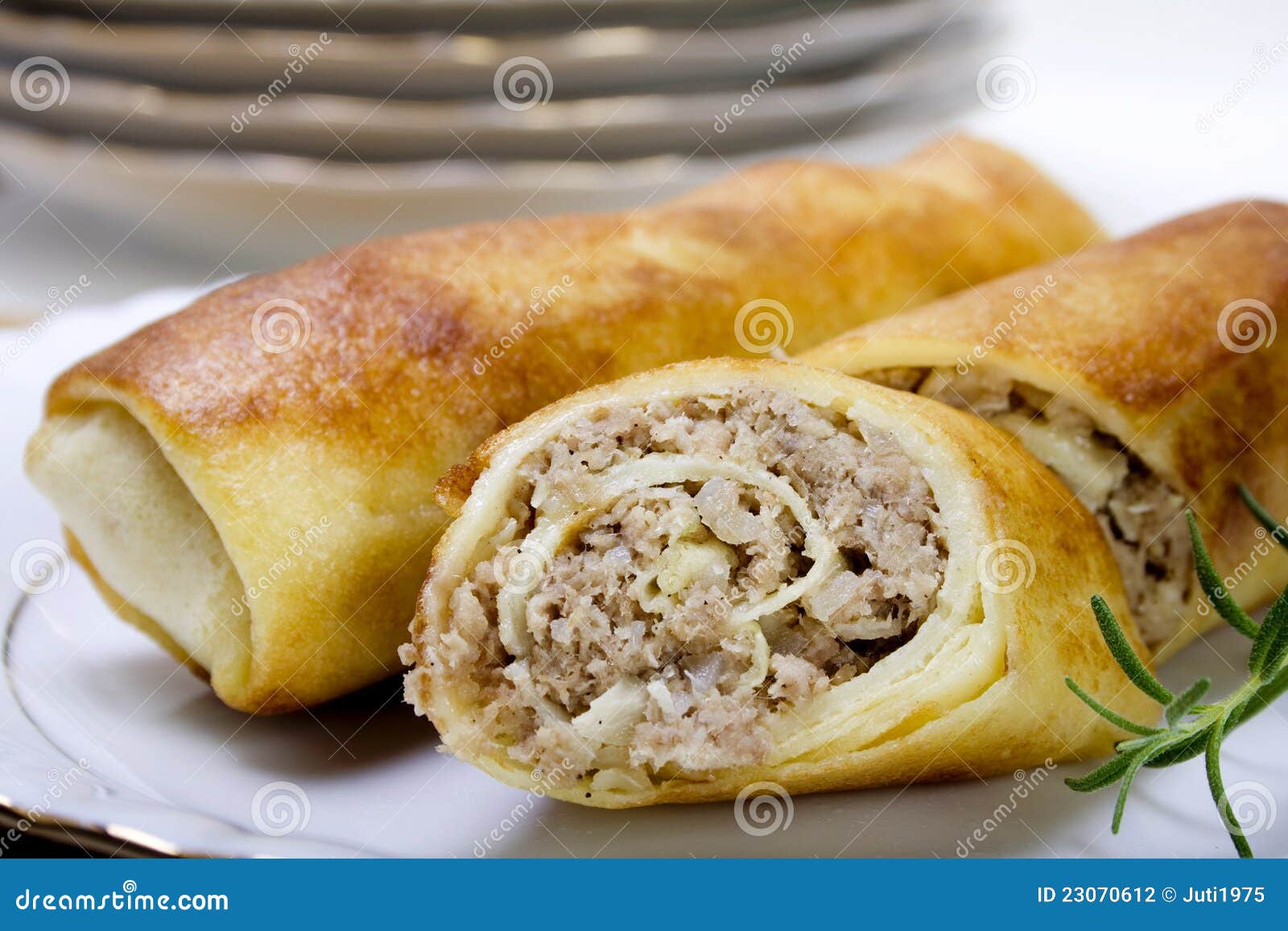 Pancakes with meat stock photo. Image of tasty, croqueta 23070612