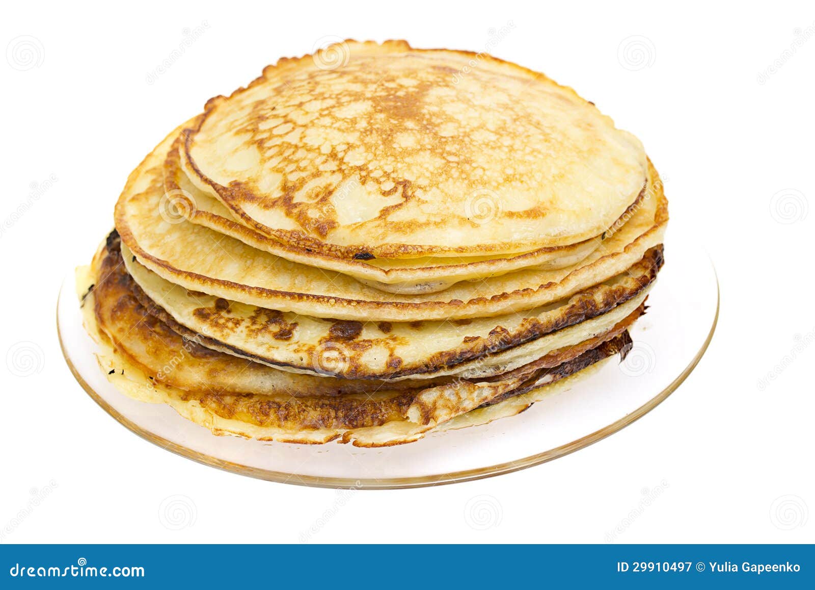 Pancakes Stack Isolated on White Background Stock Image - Image of cake ...