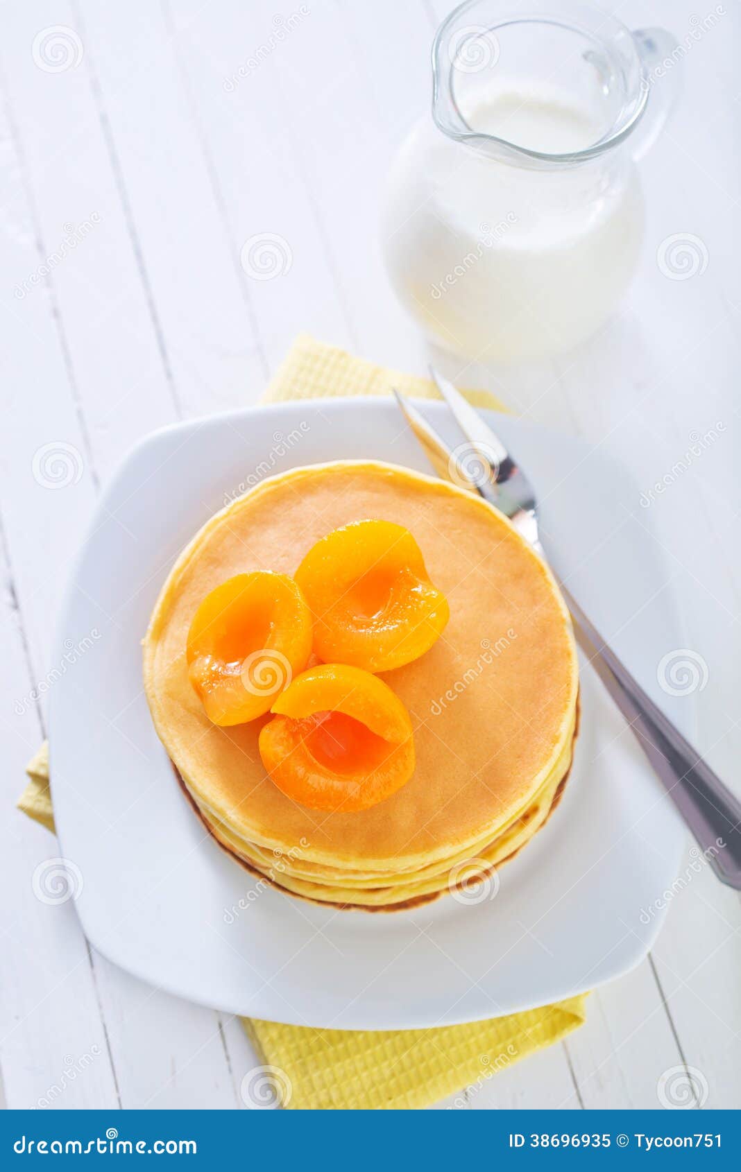 Pancakes stock image. Image of fork, folded, fresh, curd 38696935