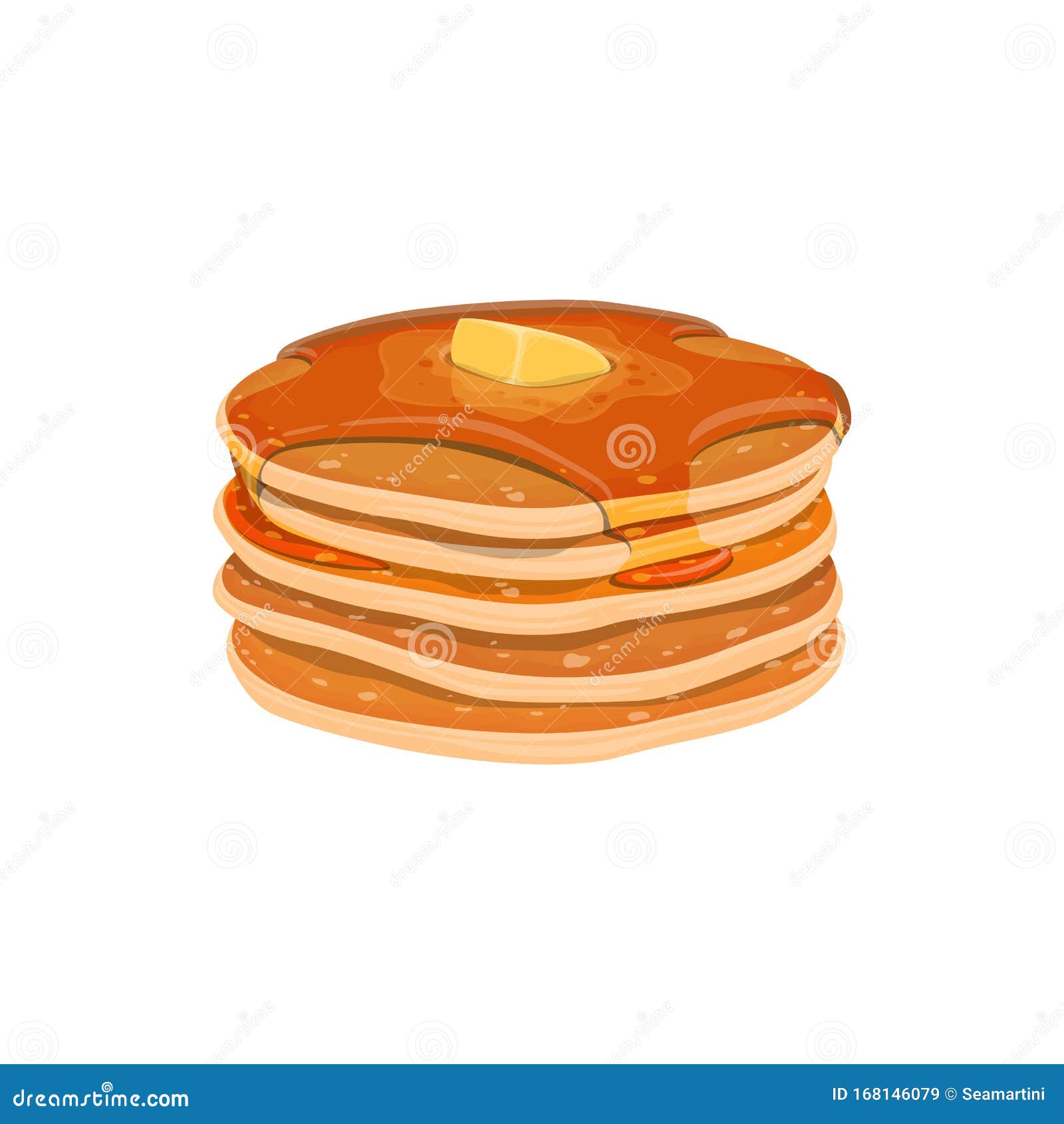 Download Pile Of Homemade Pancakes Isolated Stock Vector ...